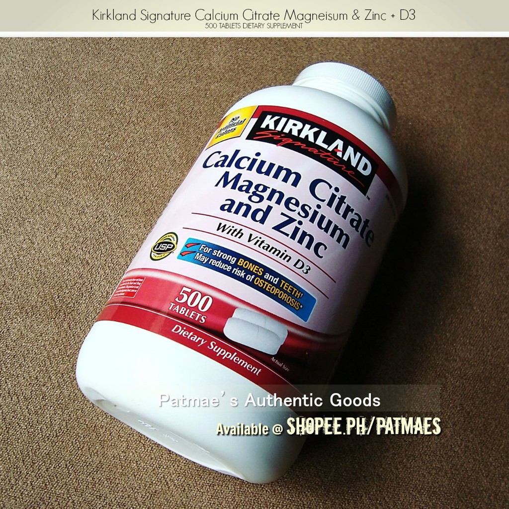 Kirkland Calcium Citrate Magnesium and Zinc Vitamin D3 Shopee Philippines