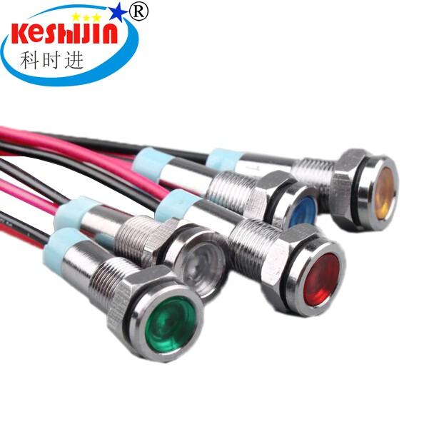 1PCS/5PCS 6mm LED Mini Metal Indicator Light Signal Lamp Thread Metal