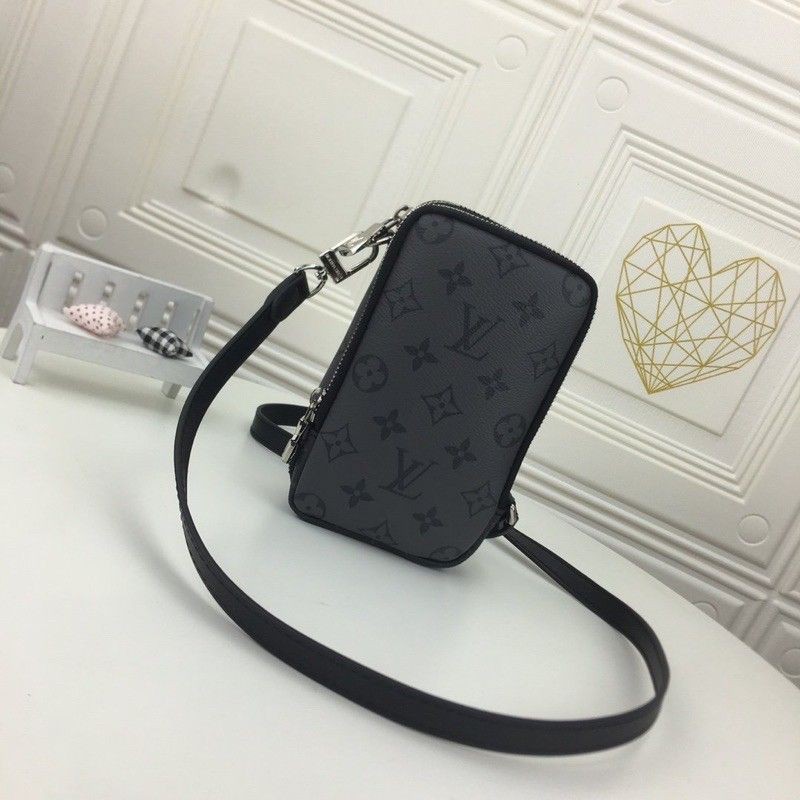 Louis Vuitton, Bags, Louis Vuitton Double Phone Pouch Reverse Monogram  Eclipse Canvas