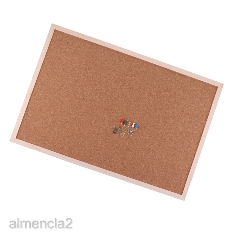 40x60cm Wooden Frame Bulletin Board Pin Board Cork Board Memo Board Notice Board With 5 Push Pins For Office Home Multi Purpose Business Industry Science Tsunamicompany Display Presentation Supplies