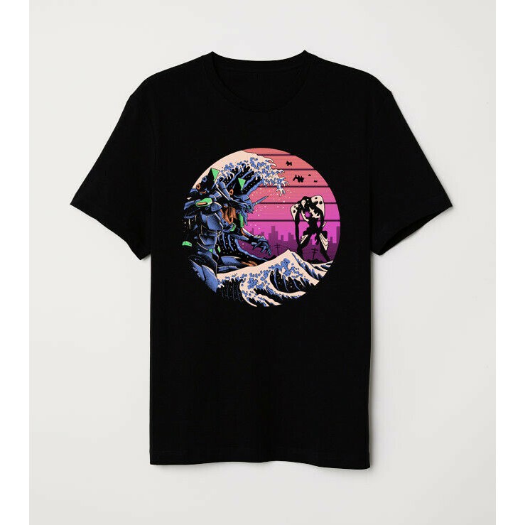 The Great Wave Of Neon Genesis Evangelion Eva Japan Aesthetic T-shirt 