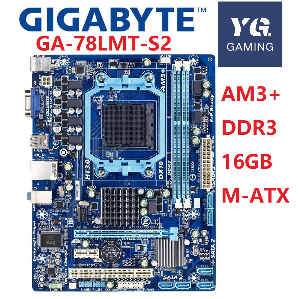 GIGABYTE GA-78LMT-S2 Desktop Motherboard 760G Socket AM3 / AM3+ DDR3 16G  Phenom II/Athlon II used | Shopee Philippines