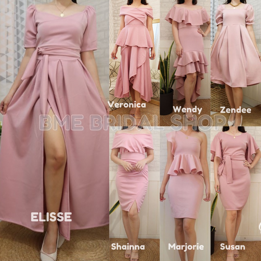 blush color dress