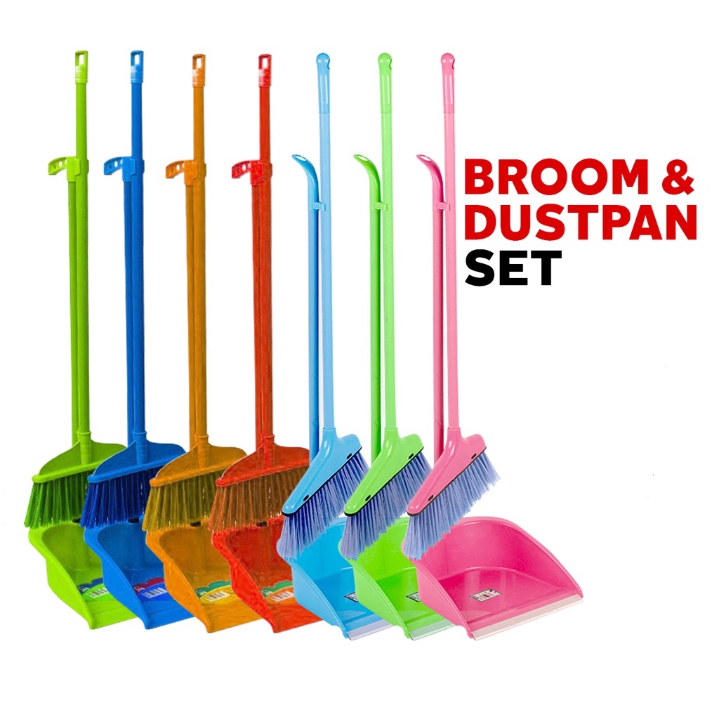 COD Broom and Dustpan Set Dust Pan with Handle Cleaning Brush Broom Floor Sweep Walis 2 in 1