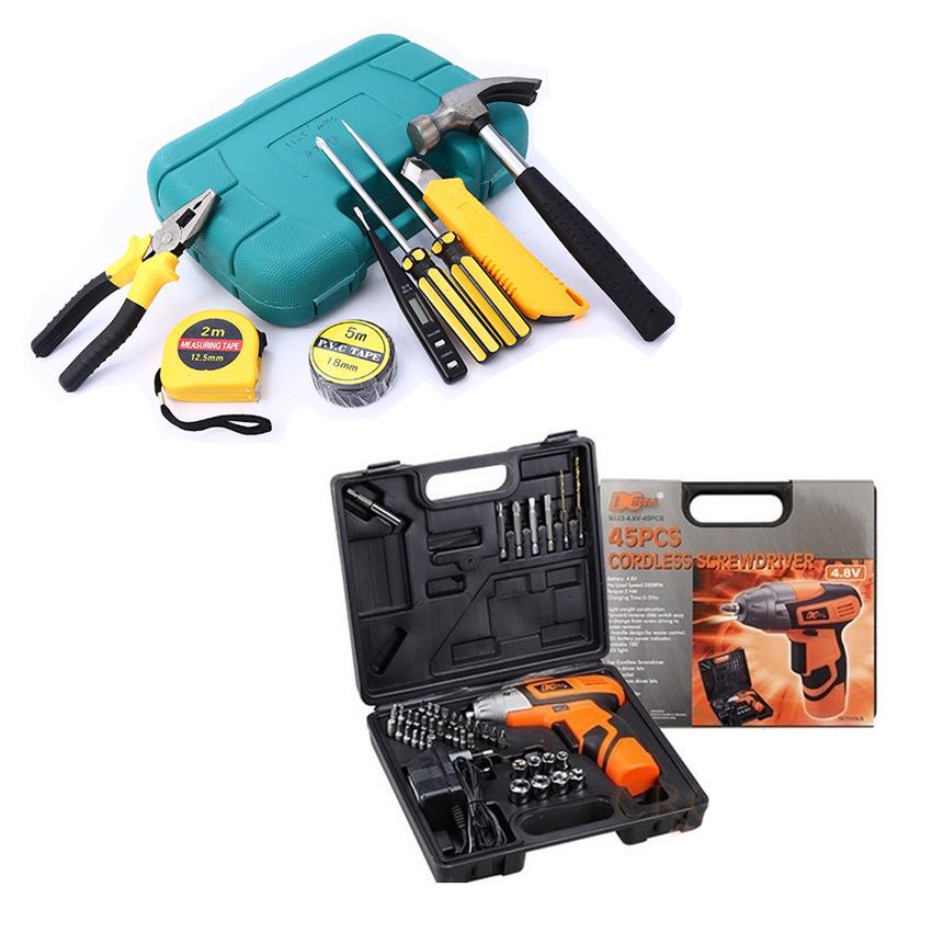 9 pcs Small Tool Kit, Mini Portable Tool Set, Hand Tool Repair Kit At ...