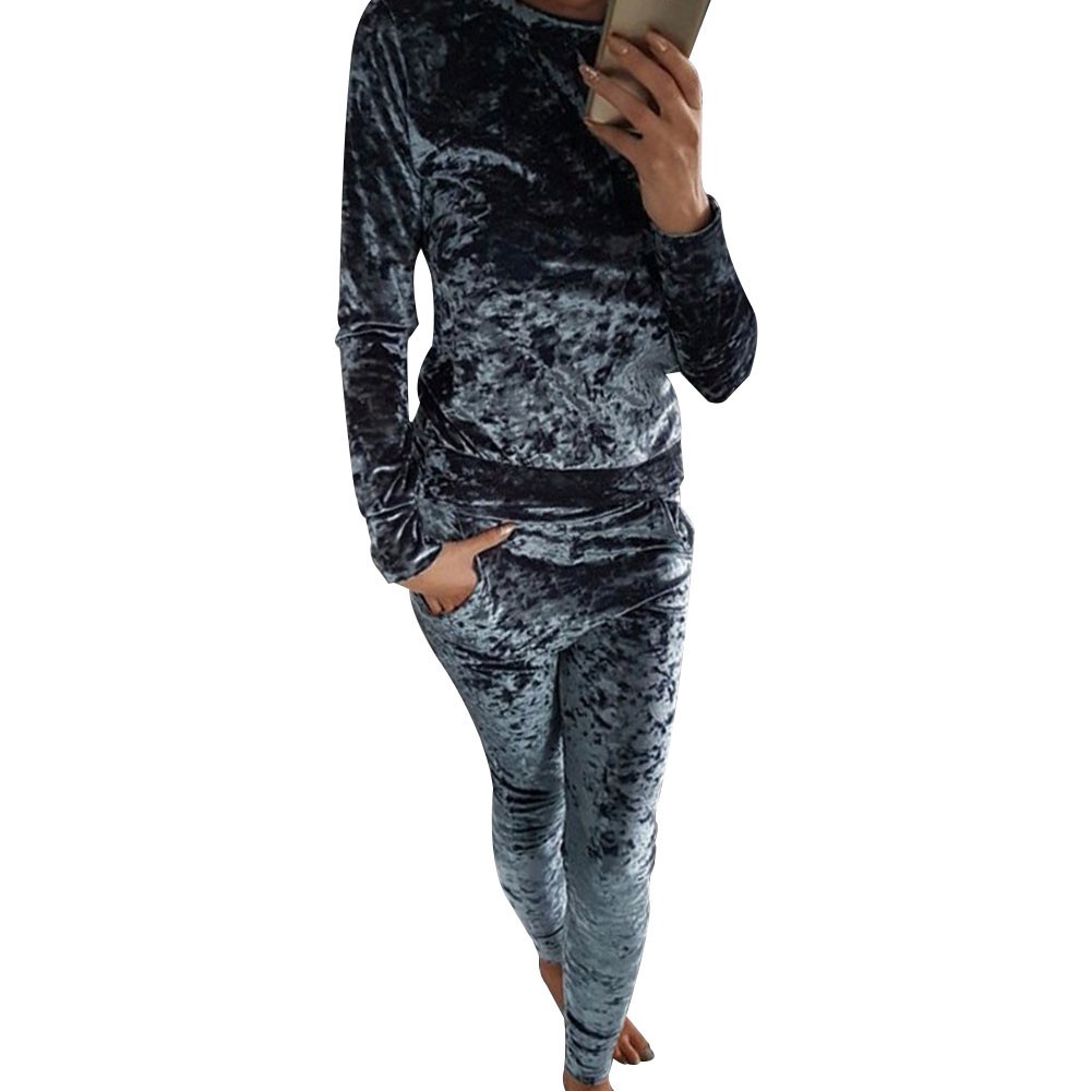 crushed velvet tracksuit womens