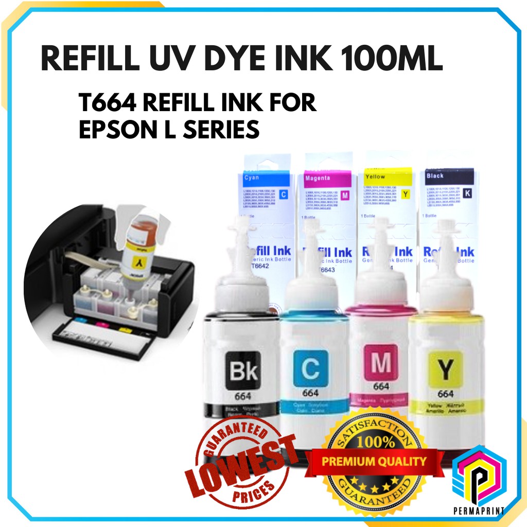 Epson Refill Ink T664 For L120 L110 L210 L220 L300 L310 L360 L380 L565 L3100 Series 70ml 8534