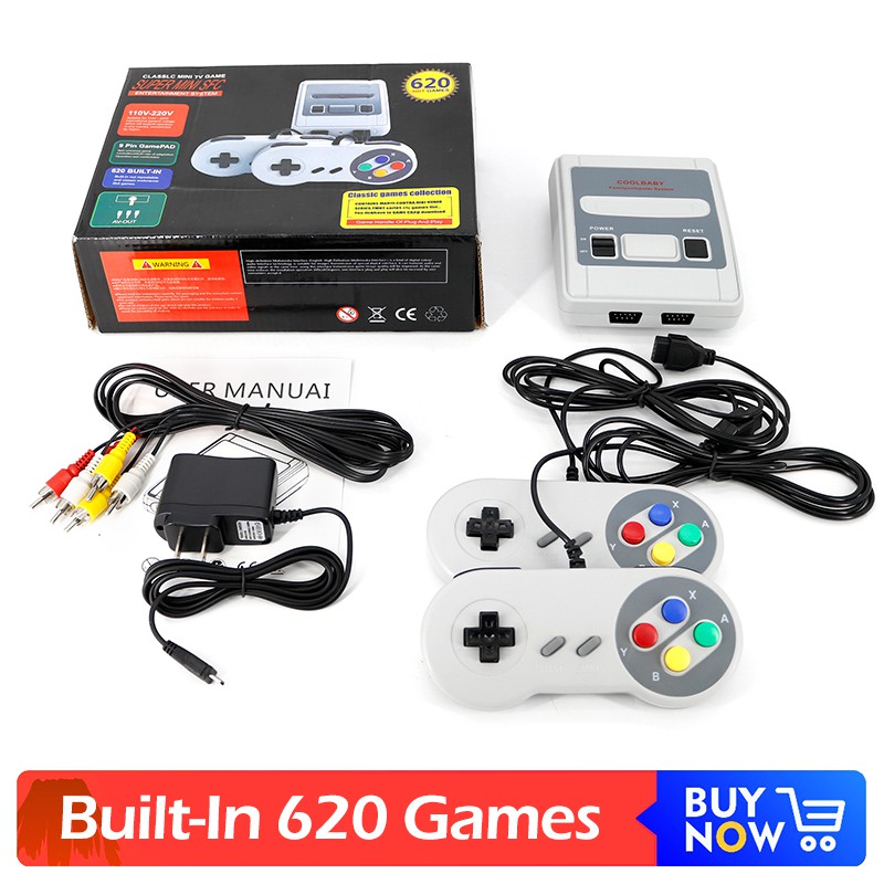 Built In 620 Games Super Snes Mini Tv Game Console 8 Bit Retro Classic