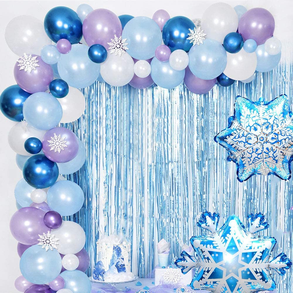 Frozen Balloon Arch & Garland Long Birthday Balloons Party Supplies ...