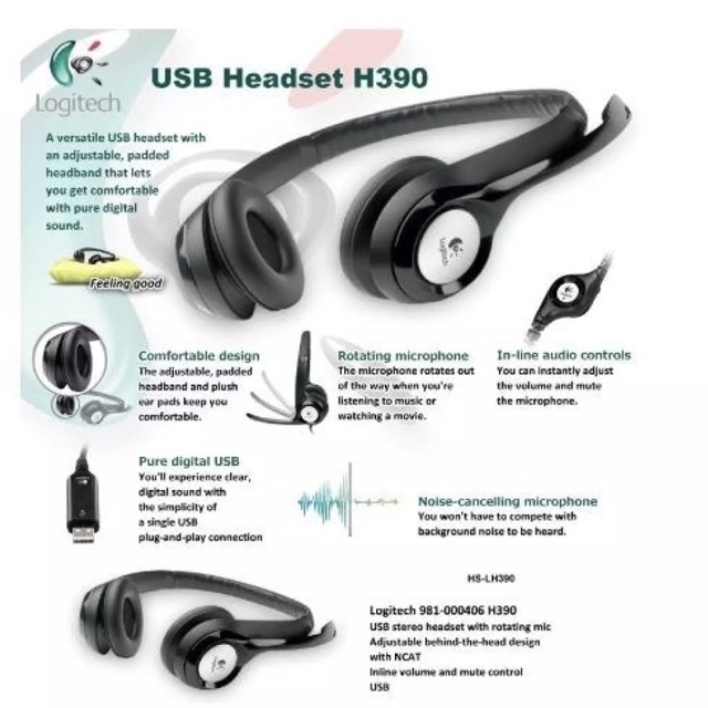 h390 usb computer headset price