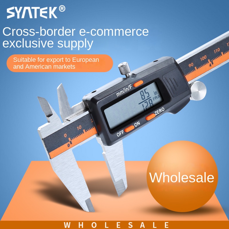 Syntek stainless steel digital vernier caliper with fractional display