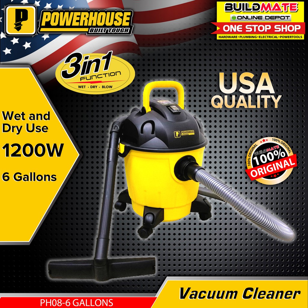 Powerhouse Wet and Dry Vacuum Cleaner 6 Gallons •BUILDMATE• Shopee