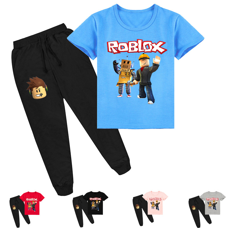 Kids Anime Cartoon Roblox Printed Short Sleeves Round Neck T-shirt Long  Pants Set Boys Girls Casual Top Trousers Outfit | Shopee Philippines