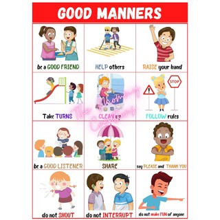 good manners and right conduct chart