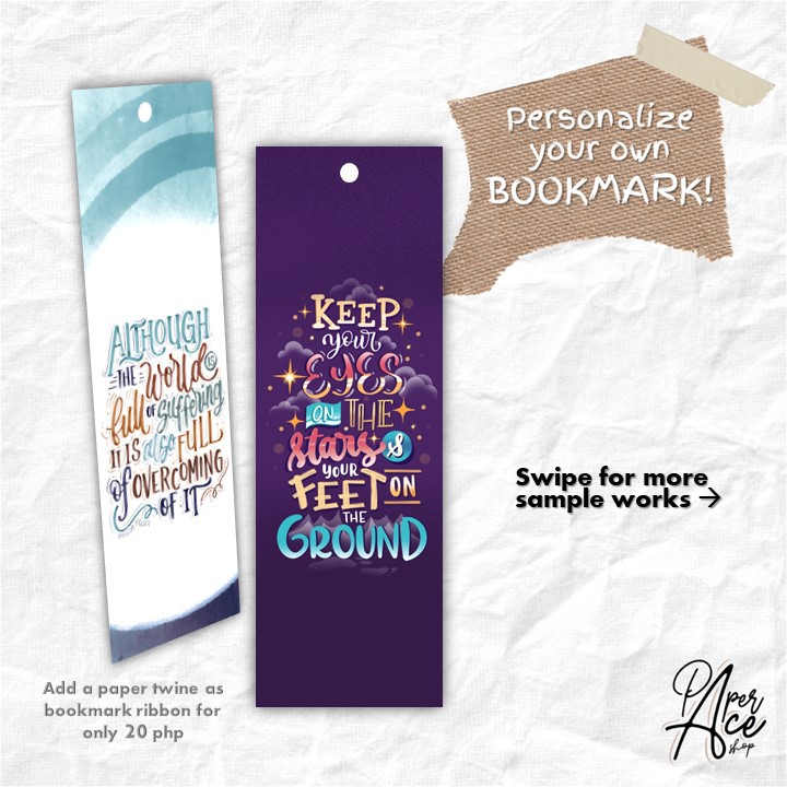 Personalized Art Bookmark (Laminated) PaperAce Shopee Philippines