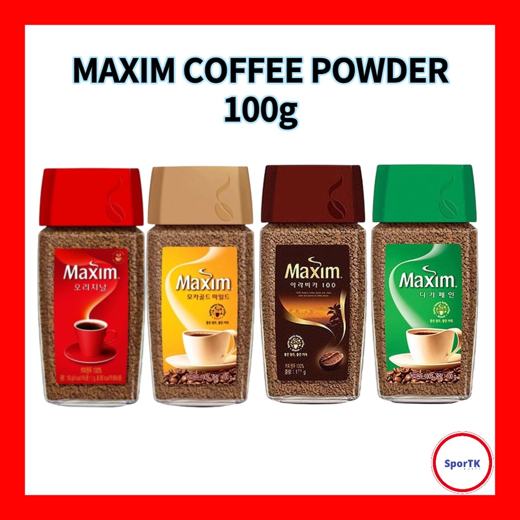 MAXIM Bottle Coffee Powder 100g Instant Coffee Mix 4 Flavors (Original