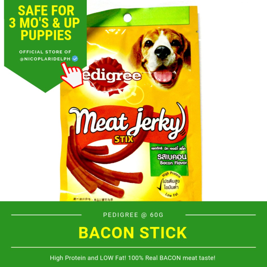 Pedigree Meat Jerky Bacon Flavor Made with Real Meat and Soft Chewy