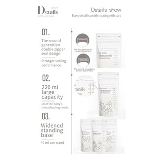 Dr.Dudu 50 Pcs. Transparent Breastmilk Storage Bag 220mL #8