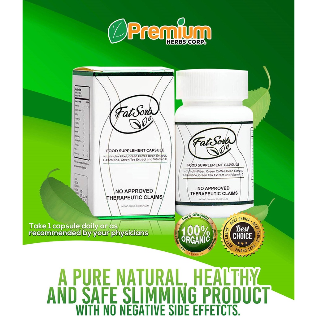 FATSORB FOOD SUPPLEMENT CAPSULE made w Insulin Fiber Green Coffee Bean