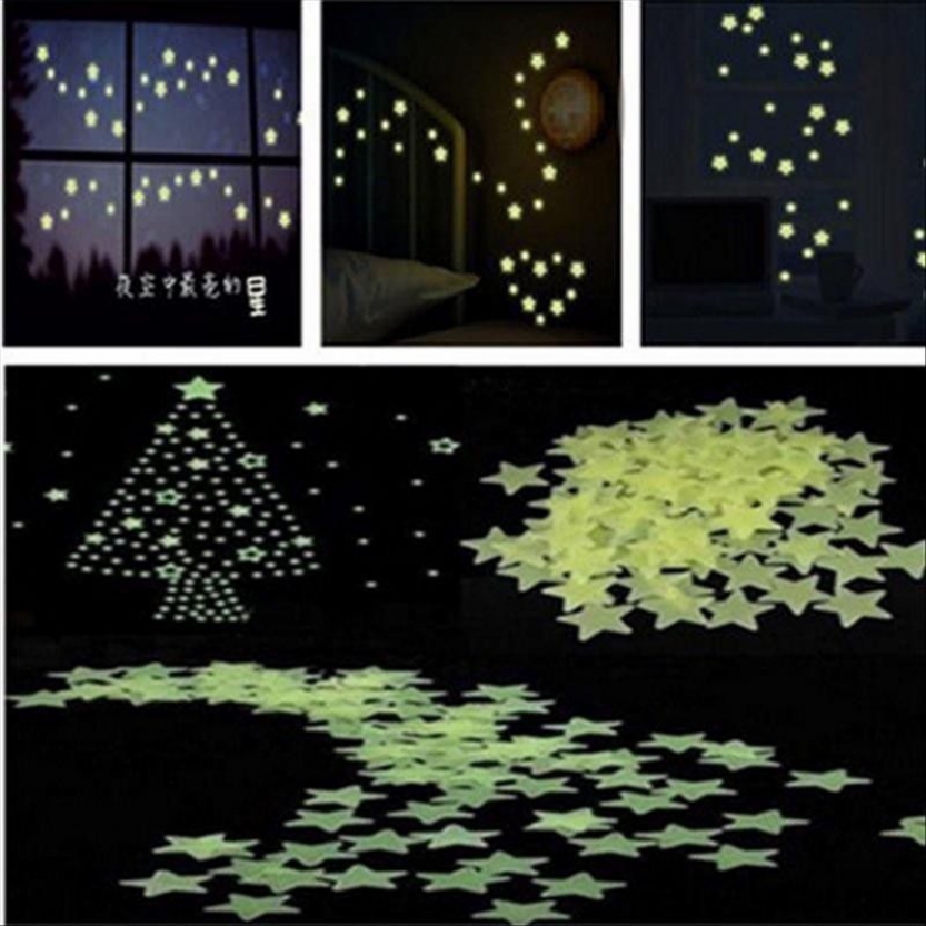 100pcs Wall Ceiling Glow Stars Stickers Decal Decor Bedroom