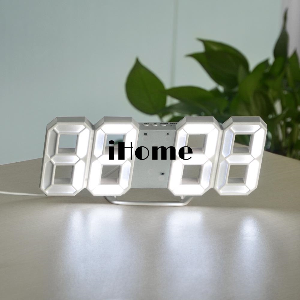 3d Led Wall Clock Modern Digital Alarm Clocks Display 