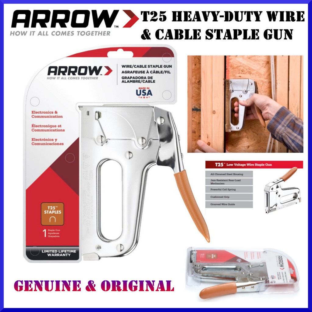 Arrow T25 Heavy Duty Wire And Cable Staple Gun Original Shopee