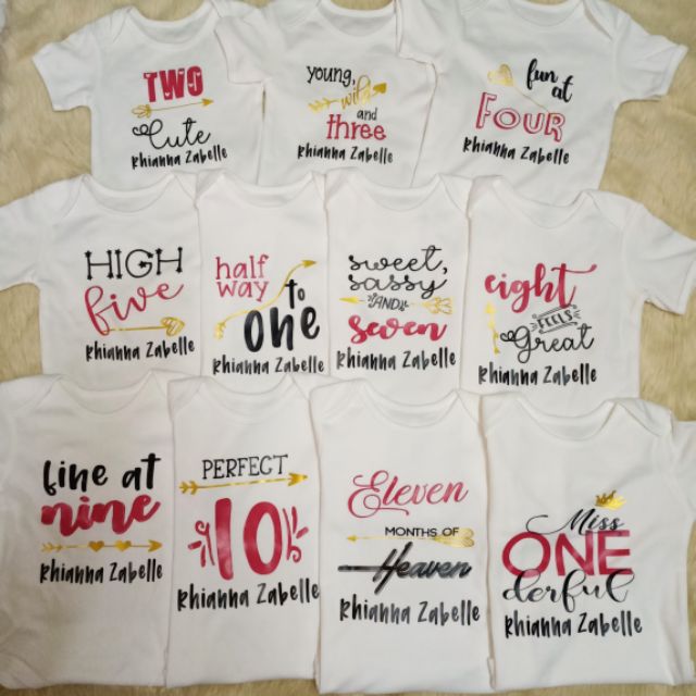 monthly baby onesies