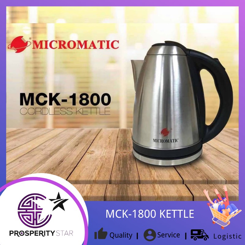 Micromatic MCK1800 Stainless Steel Electric Kettle 1.8 Liters Shopee