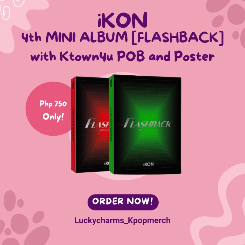 iKON 4th MINI ALBUM [FLASHBACK] with Ktown4u POB and Poster Shopee