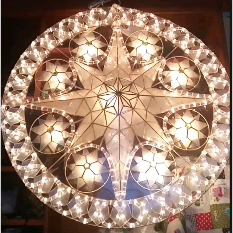 24 inches Capiz Christmas Parole Lanterns Plain Warm White Shopee