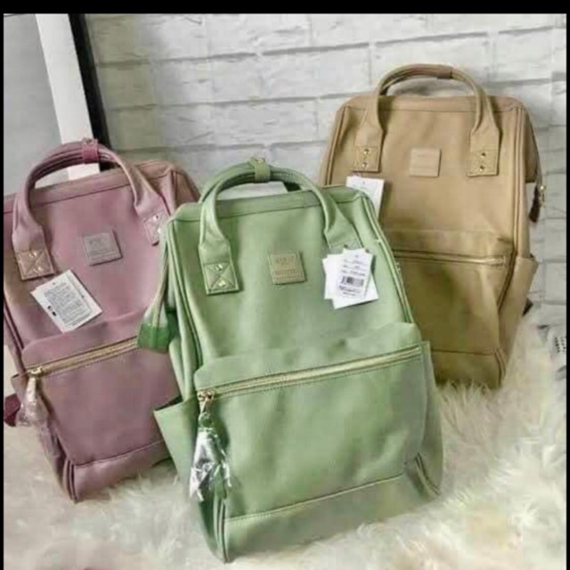Anello Leather Backpack In Light Green Thalia's Boutique Facebook