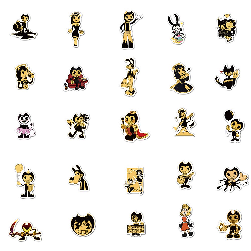 Y&P| 50pcs Bendy and the Ink Machine Graffiti Waterproof Stickers Set