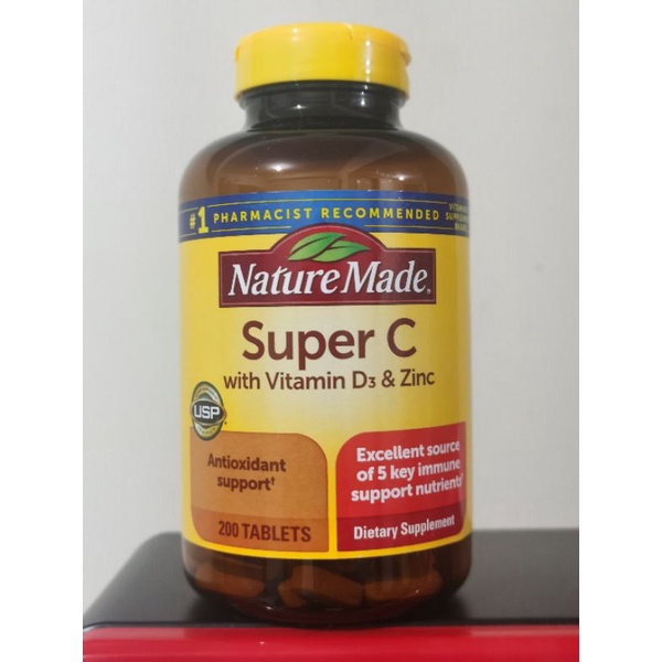 Nature Made Super C with Vitamin D3 zinc 200 tablet Multivitamin C D