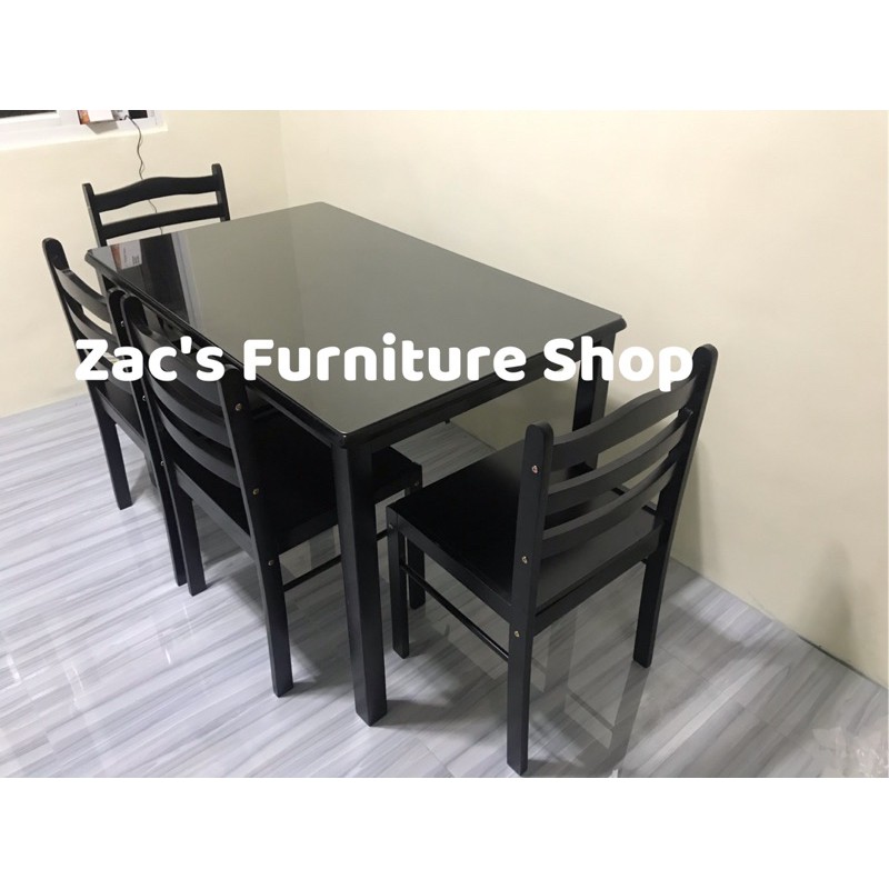 4 Seater Dining Table Set Malaysian Wood | Shopee Philippines