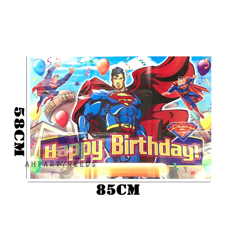 Superman Design Theme Cartoon Party Set Tableware Balloons Birthday Party  Decoration For Children | Shopee Philippines