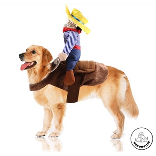 WOWPETSCLUB Costume Pet Dog Cat Puppy Funny Riding Horse Cowboy Cosplay Clothes Halloween Xmas Spoof