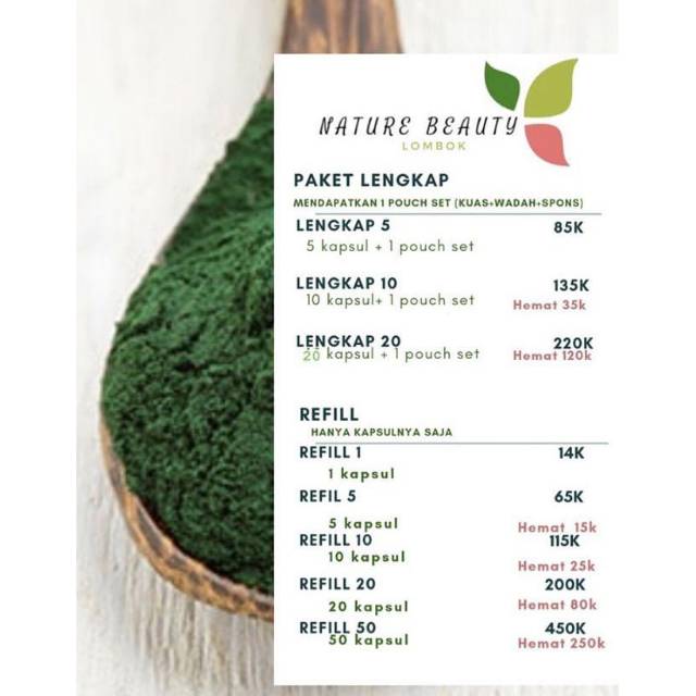 Spirulina BY NATURE BEAUTY (Complete Package)