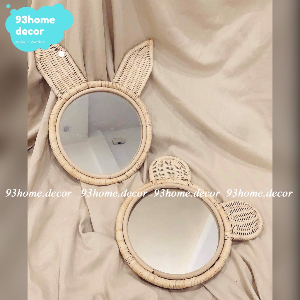 Bearshaped Rattan Mirror, RabbitShaped Rattan Mirror, decor Wall