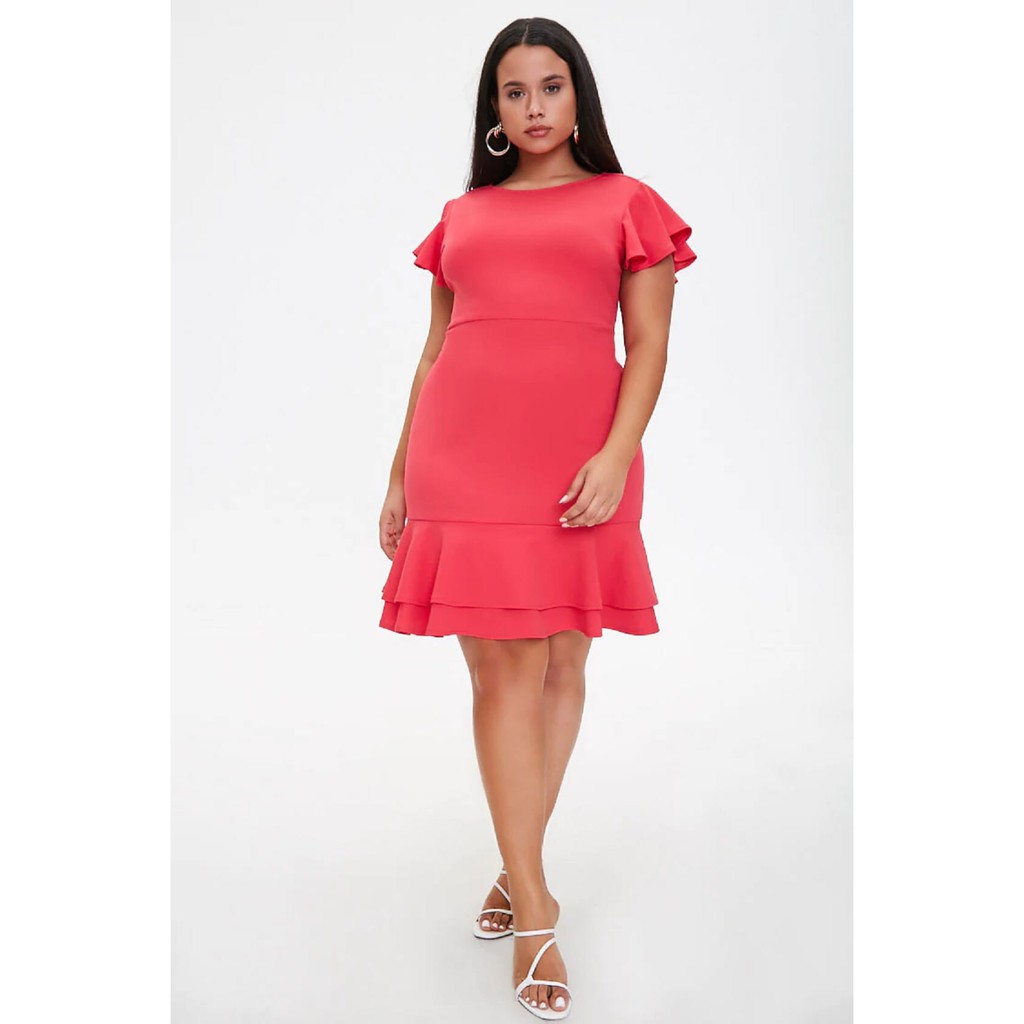 hot pink plus size dress