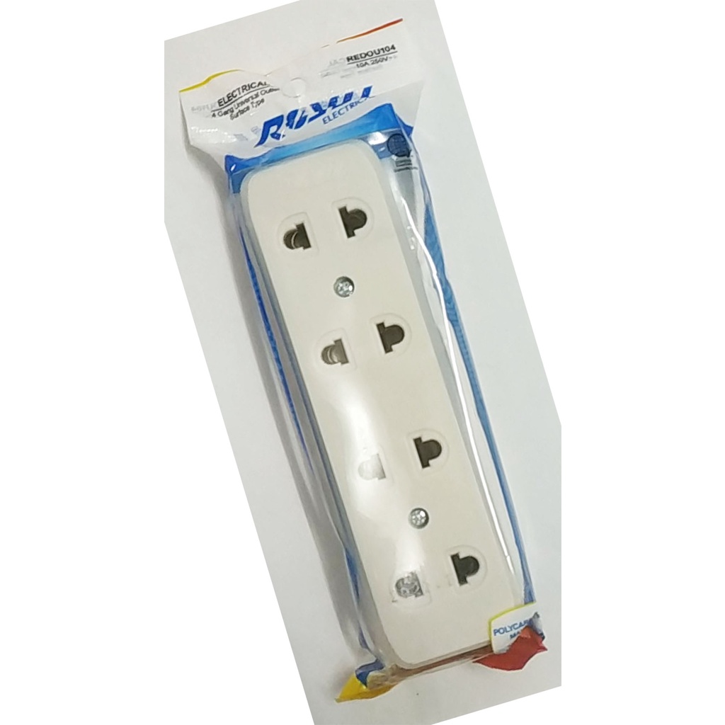 ORIGINAL ROYU CONVENIENCE OUTLET SURFACE TYPE 4 GANG UNIVERSAL OUTLET