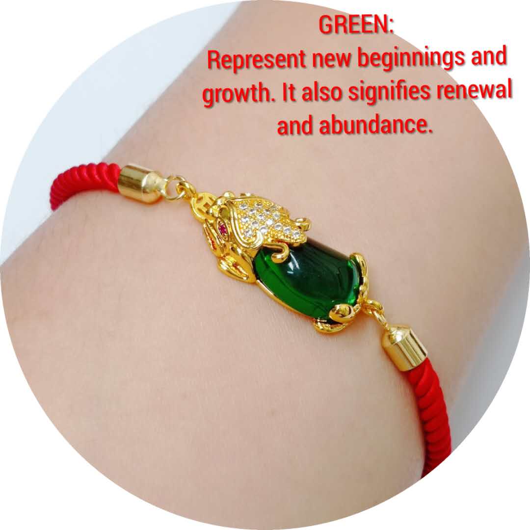 Tyaa Jewelry Red String 24k Gold Plated Money Capturer Piyao Birthstone ...