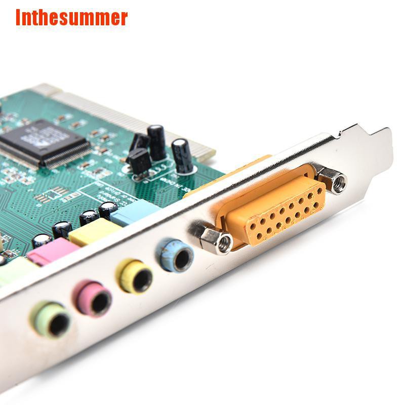 Inthesummer 4 Channel 5.1 Surround 3D Pci Sound Audio Card Midi For Pc ...