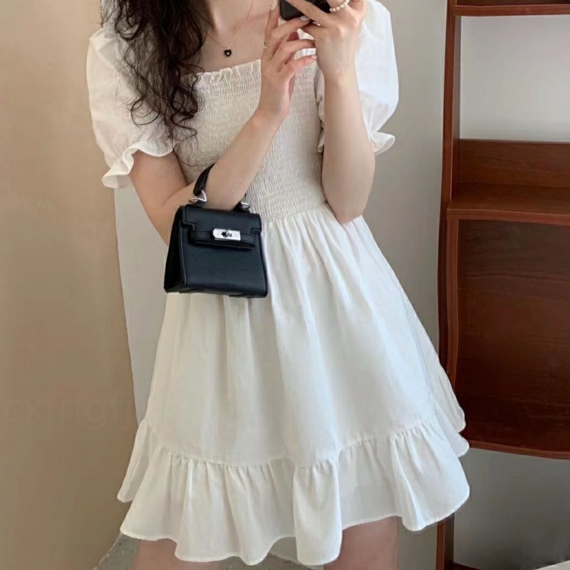 light blue dress for wedding guest Elegant Solid Color Blue A-Line Wedding Guest Dress, Blue / M