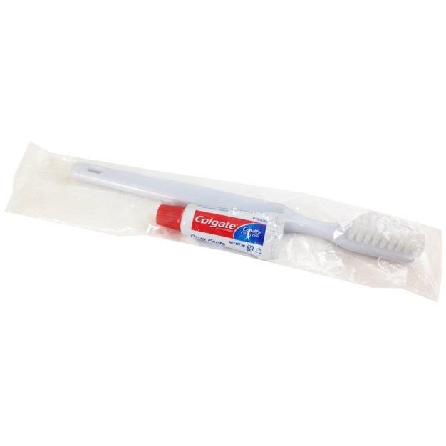 disposable toothbrush with toothpaste inside