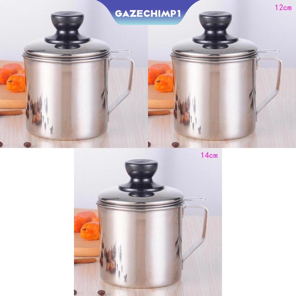 Bacon Grease Keeper Container With Strainer Stainless Steel Oil Storage Catcher Container Grease Can For Kitchen Restaurant Use Silver Shopee Philippines