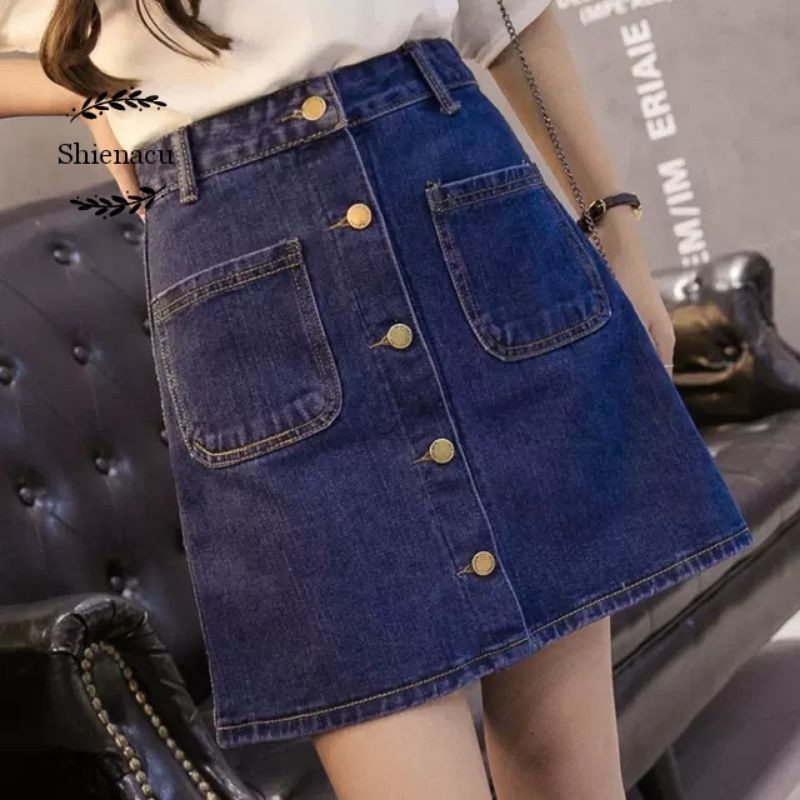 Korean fashion highwaist blue denim sexy skirt/maong palda | Shopee ...