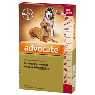 ◑♗✔ADVOCATE Flea & Tick Spot On For Large Dogs 10kg to 25kg