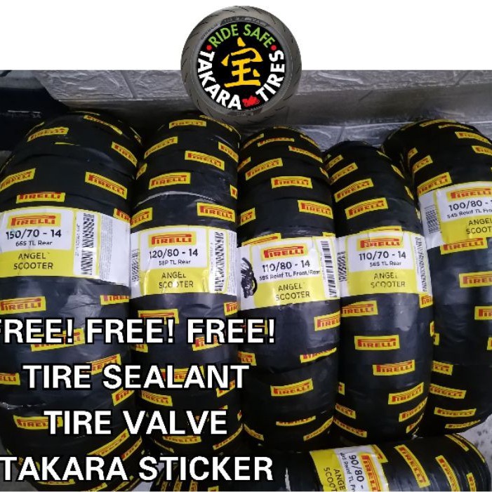 Pirelli Angel Scooter 14 by TAKARA (Free sealant, valve & sticker per