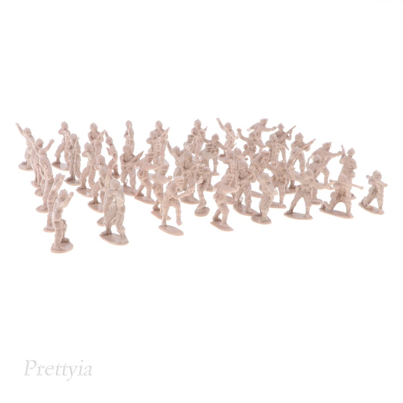 Pack of 100pcs 2cm Toy Soldier Figures Army Men Accessory Playset Apricot