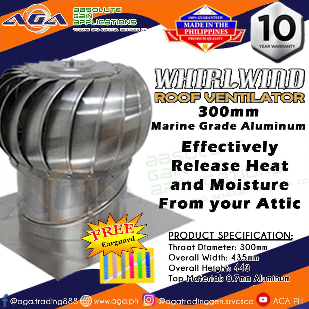 Roof Ventilator/ Attic Ventilator Whirlwind 10 Years warranty